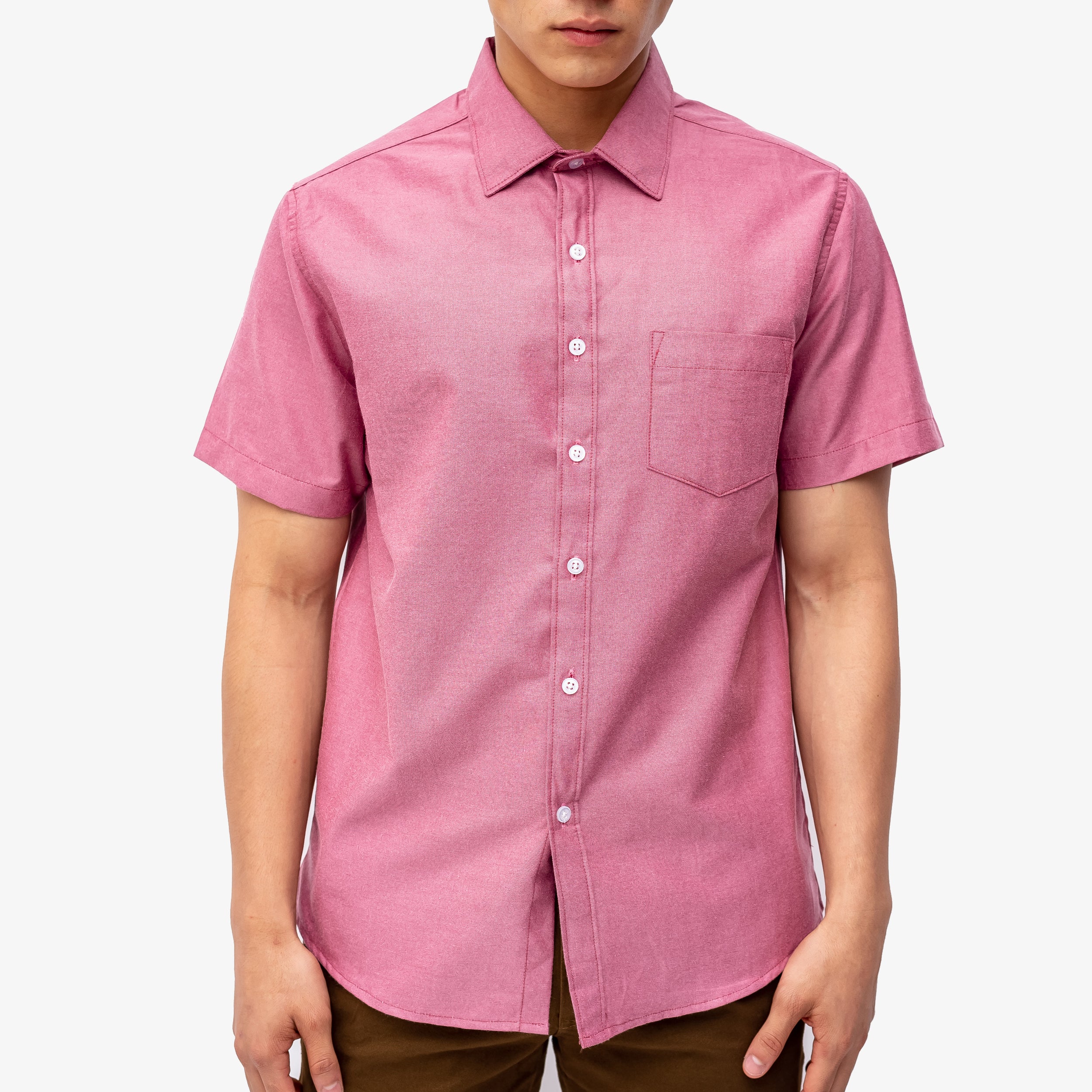 Camisa manga corta/cuello tradicional Rosa – Progresiva Costa