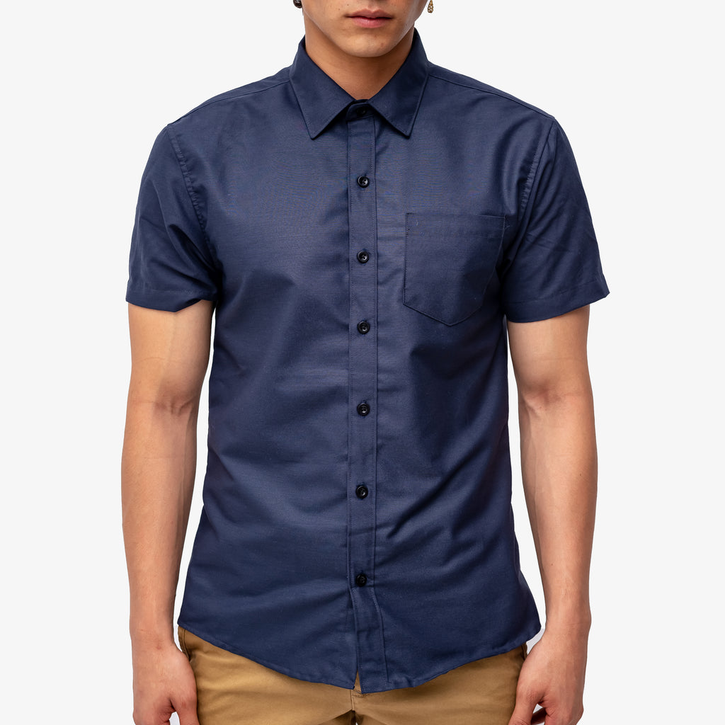 Camisa manga corta cuello tradicional Azul Marino Progresiva Costa Rica